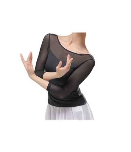 ProDance Leo Top Ballet Top in Pearl Pink, Gray, and Light Green (PTL001M) (XXL, Black)