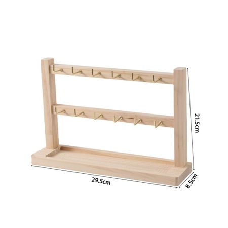 Wooden Necklaces Easel Solid Wood Bracelet Display Display Holder Jewelry Hanger 12 Hooks