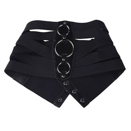 Black Corset Belt Euro-American Aesthetic Waist Stretch Cummerbunds Trendy Waistband  Female