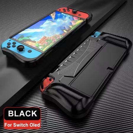 Dockable Handheld Console Cover Shockproof Grip Shell Game Accessories for Nintendo Switch OLED чёрный