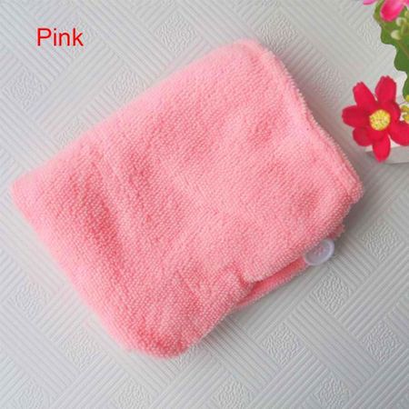 Women Shower Wrap Hat Bathing Magic Drying Quick Dry Hair Towel Turban Microfiber розовый