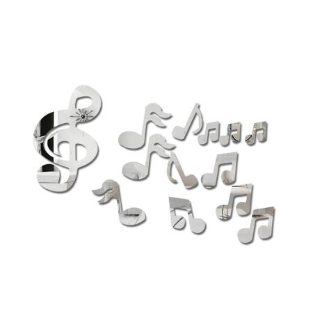 New Living Room Decoration Home Decor Musical Note Acrylic 3D Mirror Wall Sticker Mural Decal