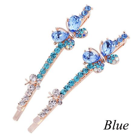 Pairs Accessories Headwear Bling Rhinestone Edge Clamp Barrette Hairpin Crystal Butterfly Hair Clip