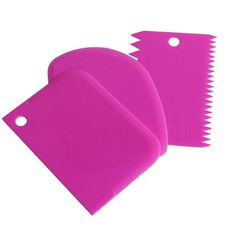 3PCS New Baking Tool Plastic Cake Scraper Pastry Butter Dough Cutter Cookie Decorating Spatula фуксия