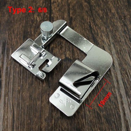 Stainless Steel Craft Hemming Cloth Strip Presser Foot Sewing Machine Parts Rolled Hem Feet Type 2