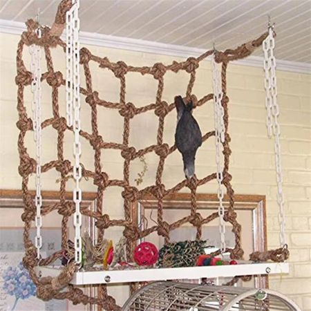 Хаки Попугайная Сеть для Лазания 40*40см Попугайная Веревочная Сеть Новый Гамак для Птиц Попугай Лазание Thick
