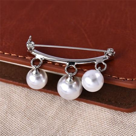 Fashionable Fashionable Pearl Fixed Strap Charm Safety Pin Pin Brooch Sweater Cardigan Clip Chain Brooches JewelryFashion Charm
