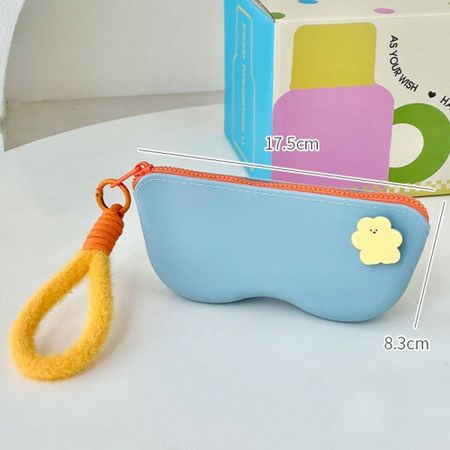 Plush Handle Portable Zipper Eyeglasses Bag Silicone Sunglasses Protective  Eyewear Accessories