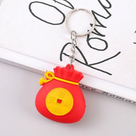 Dragon Year Lucky Charm Bag Car Key Chain PVC Dragon Year Cartoon Keyring  Decorations Crafts 04