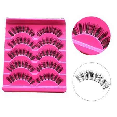 5 Pairs Beauty Thick Natural Soft Eye Lashes Extension Black False  Eyelashes Handmade