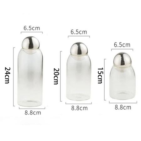 Glass Tea Coffee Sugar Canister Sealing Food Container Practical Food Storage Jar  Household M серебряный