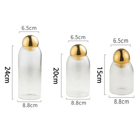 Glass Tea Coffee Sugar Canister Sealing Food Container Practical Food Storage Jar  Household S золотой