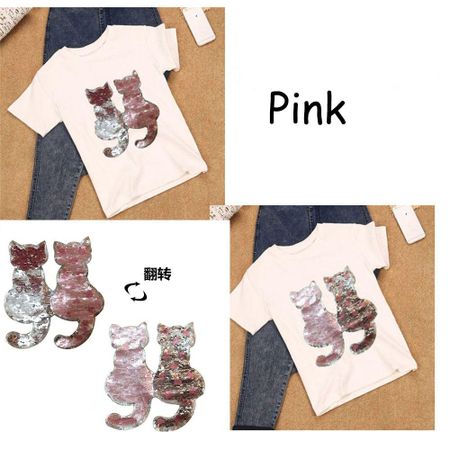 New Coat Jeans Sewing Reversible Color DIY Clothes Applique Sequins Cat Patch