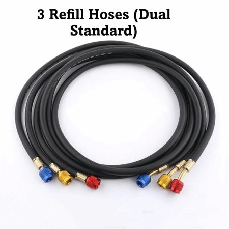 Fluorinated Tubes Refrigerant Charging Hoses High Pressure Charging Hose  Car Air Conditioning 1m чёрный