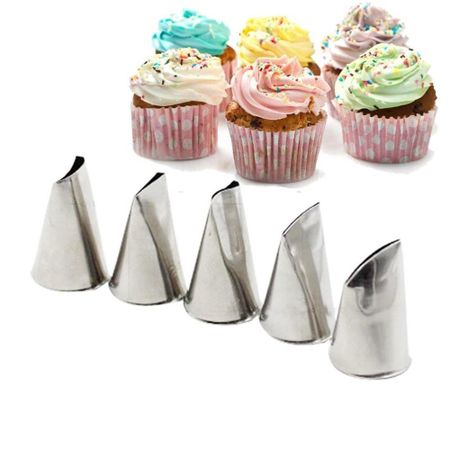 5 Pcs/Set Stainless Steel Craft Flower Cake Decorating Tips Cream Petal Pastry Icing Piping Nozzles