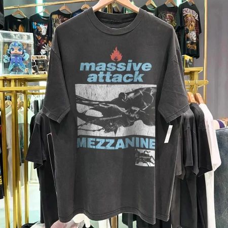 MASSIVE ATTACK MEZZANINE ЕВРОТУР футболка с коротким рукавом черного цвета Унисекс футболка M