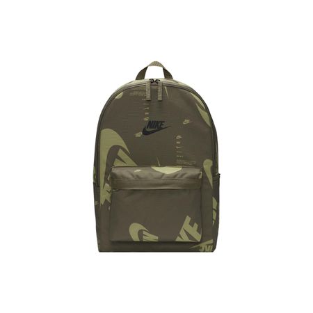 Nike Heritage Fashion Sports Portable Zipper Closure Letter Print Fabric Backpack Unisex Backpack Olive-Green DQ5956-222 Olive Green