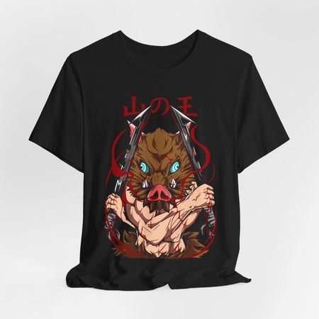Иноске Аниме Графическая футболка, Унисекс Джерси футболка, Футболка Demon Slayer, Фанат манги L