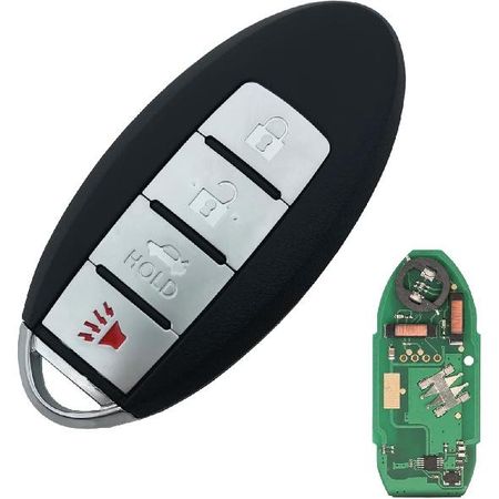 4-кнопочный бесключевой брелок для автомобиля Подходит для Nissan Altima 2007 2008 2009 2010 2011 2012 Maxima 09-2013 2014 Murano 370Z Infiniti EX35 FX35 G37 G25 серебряный