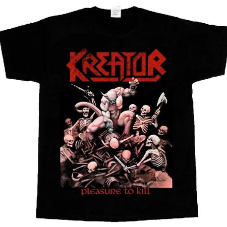 Kreator Pleasure To Kill Дэт-метал Футболка с коротким и длинным рукавом, черная, 345Xl S чёрный