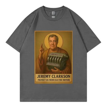 Джереми Кларксон Защити Нас от Электродвигателей Футболка Top Gear Смешной Мем Графическая Футболка Унисекс Повседневная Мода Свободные Футболки#Цвет(1) XXXXXL чёрный