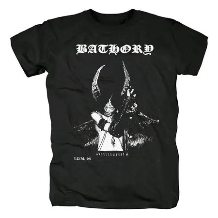 Bathory Black Metal Venom Футболка Лето Новая Оверсайз Мужская Женская Короткий Рукав Повседневная Хип-Хоп Уличная Мода Унисекс Футболка Топы#Цвет S чёрный