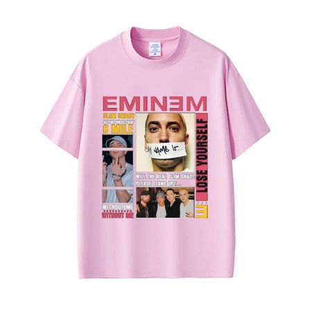 Футболка рэпера Эминема Slim Shady, мужская одежда в винтажном уличном стиле, мужская женская хип-хоп мода, топы с коротким рукавом, футболка#Цвет(1) S чёрный