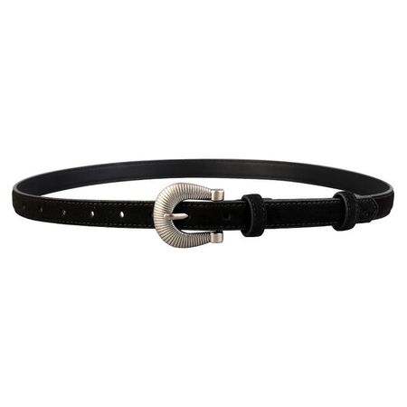Spring Summer 2026 Fashion Ladies Belt In Twolayer Cowhide For Work And Casual Black