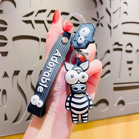 Whimsical Eye-popping Giraffe Key Ring Fun Novelty Accessory For Holiday Gifts зебра