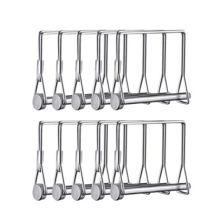 Sunnyway 10 Pcs 1/4 Inch Wire Lock Pin 4 Inch Long Trailer Coupler Pin PTO Pin Heavy Duty Trailer Hitch Locking Pin Safety Shaft Lock Pin for Farm