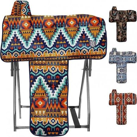 Harrison Howard Sturdy Waterproof Western Saddle Cover with Stylish Prints That Stand Out Keep Your Saddle in Pristine Condition Perfect for Showing Tribal Vibe