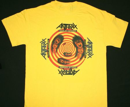 Anthrax State Of Euphoria Желтая Мужская Унисекс Все размеры Футболка 21D589 L