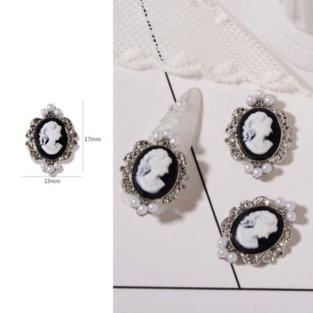 Beauty Head Abstract Beauty Head Ornaments Nail Art Rhinestone Manicure DIY Nail Decoration 6