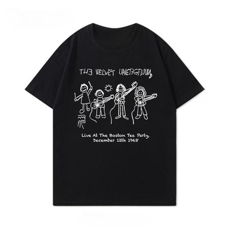 The Velvet Underground Velvet Band Черная футболка большого размера для мужчин и женщин, хлопок с принтом, мужская и женская летняя одежда XXXXL