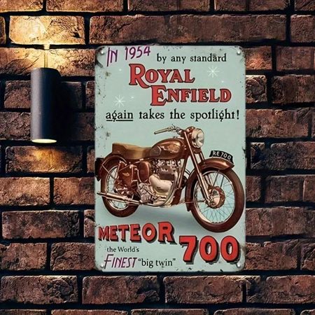 Металлическая жестяная табличка Royal Enfield Motor Rally Винтажное Классическое Ралли Настенное Искусство для Мужской Комнаты Гаража Декора Бара 30x40cm