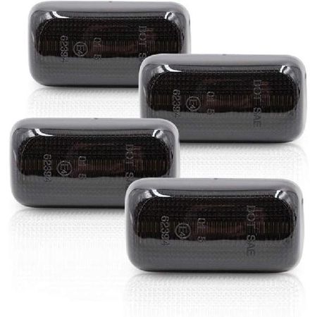 NSLUMO LED Side Marker Lights for Chevy Silverado GMC Sierra 3500 2015 2016 2017 2018 2019 2020 Smoked Lens Amber Red Rear Bed Fender Side Markers
