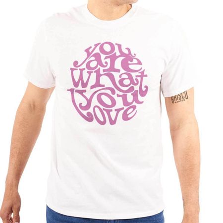 Motivational Saying You Are What You Love Womens or Mens Crewneck 100% Cotton T-shirt Mens Tees Top Tee S