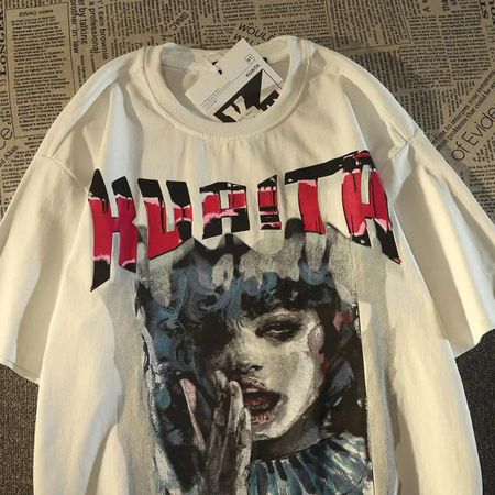 Мужские футболки Летние пляжные Harajuku Повседневные свободные O-образные вырезы Большие размеры Женские топы Y2K с коротким рукавом Пляжные футболки Модные ретро-принты S