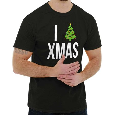 I Love Christmas Merry Xmas Holiday Gift Womens or Mens Crewneck 100% Cotton T-shirt Mens Tees Top Tee 2XL