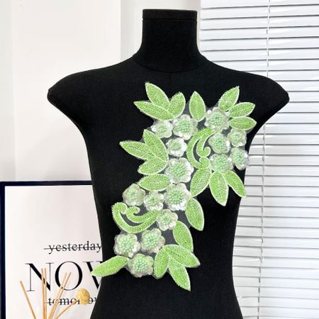 Elegant Clothing Applique Three Dimensional Flowers Clothes Patches  Apparel светло-зеленый
