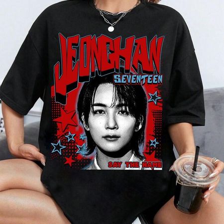 Ретро футболка Seventeen Kpop, Футболка Seventeen World Tour New_, Футболка Seventeen Thunder Happy Burstday, Футболка Seventeen Nana Bnb 4XL