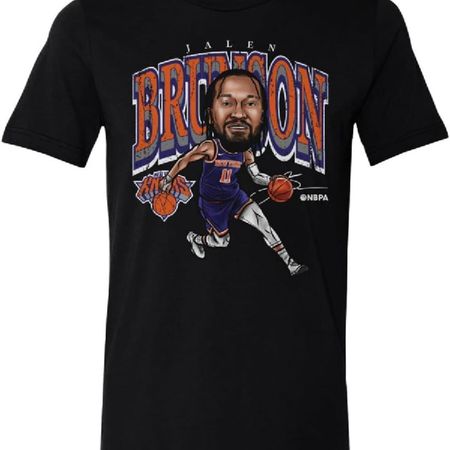 Футболка 500 LEVEL Jalen Brunson New York Knicks - Jalen Brunson New York Knicks Мультяшная БЕЛАЯ S чёрный