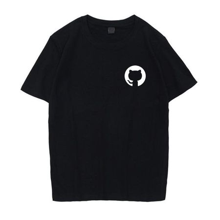 Футболка Github 2025 с круглым вырезом, персонализированный программист, осьминог, кот, простой принт, мужская футболка, свободный повседневный топ S