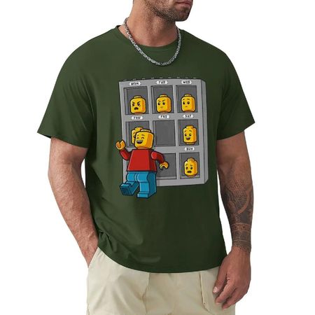 Футболка Face-Lego Футболка Harajuku с коротким рукавом 100% хлопок Графика Футболка Топы S чёрный