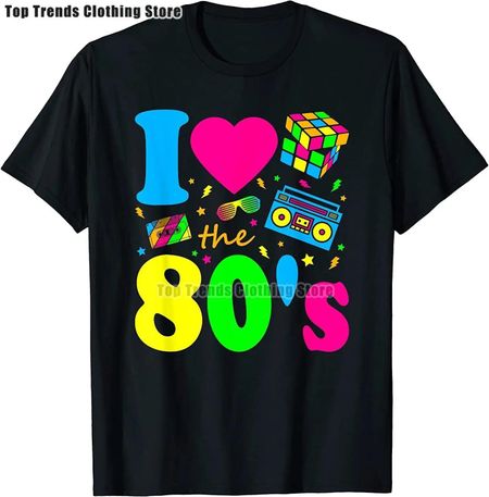 Футболки I Love The 80s для мужчин, забавные винтажные футболки на день рождения, лучший подарок, топы и футболки из чистого хлопка, повседневные XXXXXL небесно-голубой