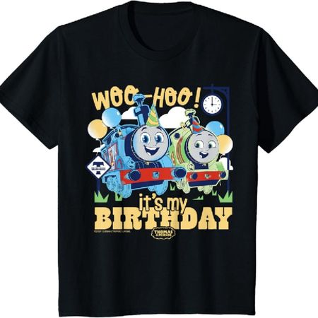 Детская футболка Thomas & Friends - Томас и Перси Это мой день рождения Ура-а! S чёрный