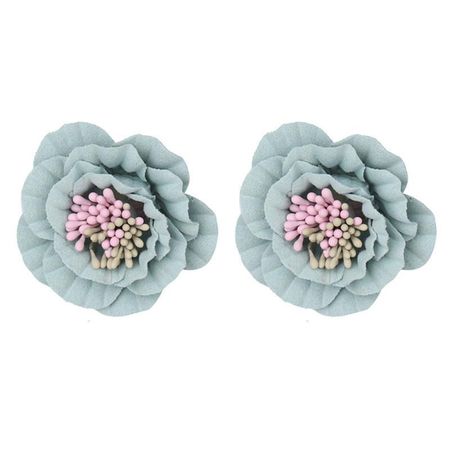 Chic Flower-shaped Womens Earrings Simple Fashionable Street Style Jewelry зелёный