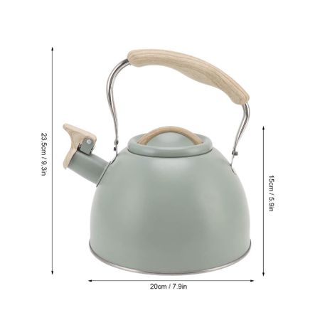 Light Green Whistling Tea Kettle Stainless Steel Stainless Steel Teapot  Home Use