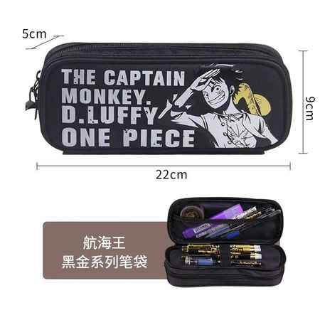 Пенал Luffy из One Piece для мальчиков, двухслойный, большой вместимости, детский, мультяшный, аниме, подарок на день рождения, для детей, развлекательный, безопасный, дружелюбный для детей, веселый