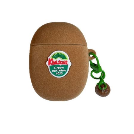 Anti-Fall Kiwi Fruit Earphone Case with Keyring Charging Box Shell for Airpods 4 3 2 1/ Pro/Pro2 For AirPods Pro